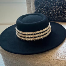 Load image into Gallery viewer, Bolero Black Hat with pearls
