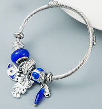 Load image into Gallery viewer, Chic Stainless Steel Cable Silver Crystal Ball  Evil Eye
