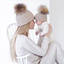 Load image into Gallery viewer, Mommy and Baby Beanies Pom Pom
