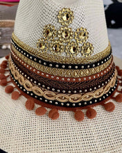 Load image into Gallery viewer, BEIGE STRAW HAT embellished
