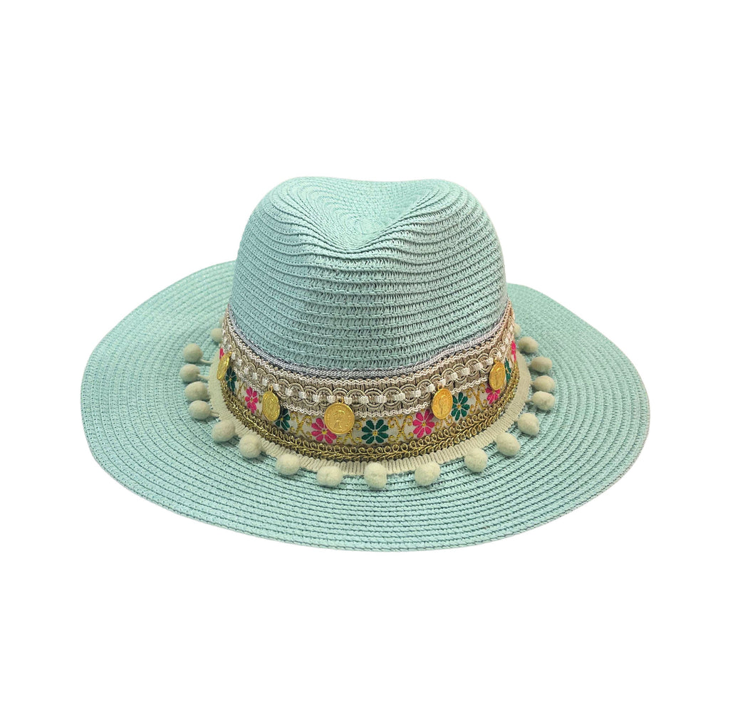 Mint Fedora Straw Hat