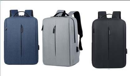 Backpack Unisex Black, Gray or Denim Blue USB Port