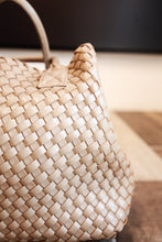 Load image into Gallery viewer, Coconut Woven Vegan Leather Bag Tote
