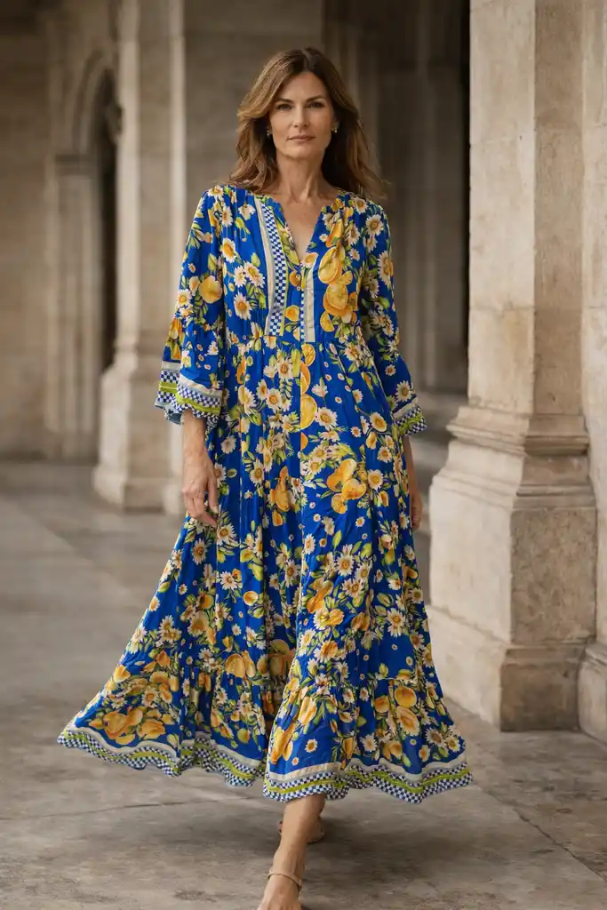 Dolce Vita Lemon Print Maxi Dress – Bold, Bright & Italian-Coast Inspired