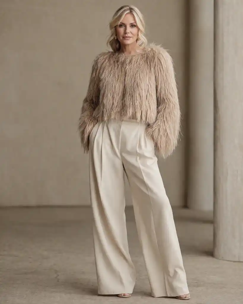 Parisian Feather Knit Cropped Jackets