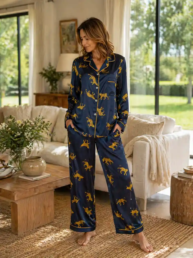 Midnight Leopard Pajama Set