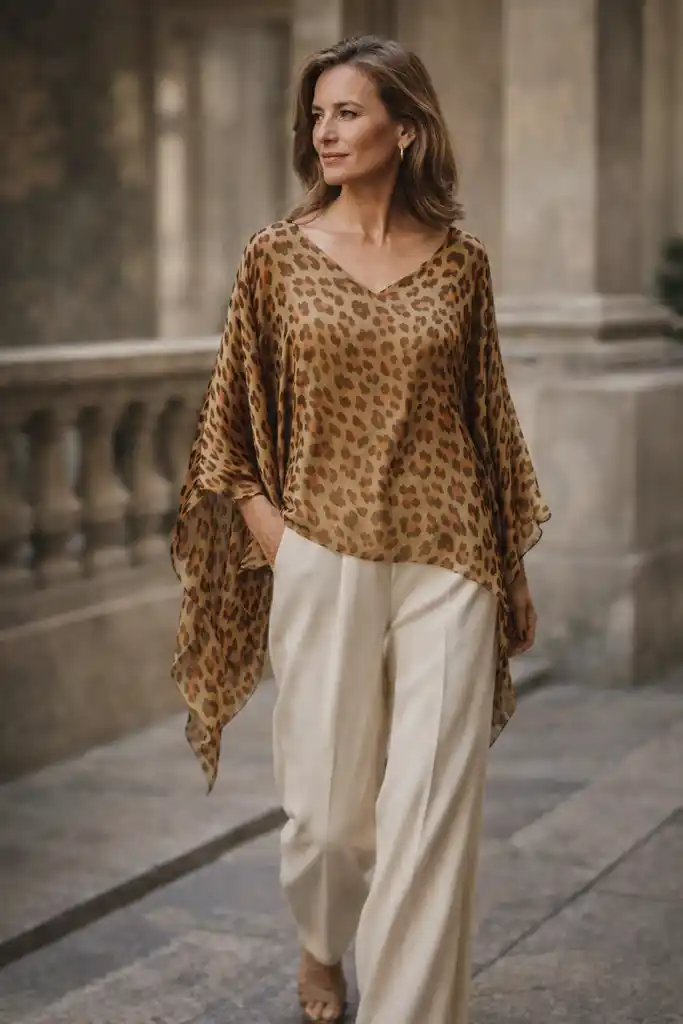 Italian Silk Leopard Top