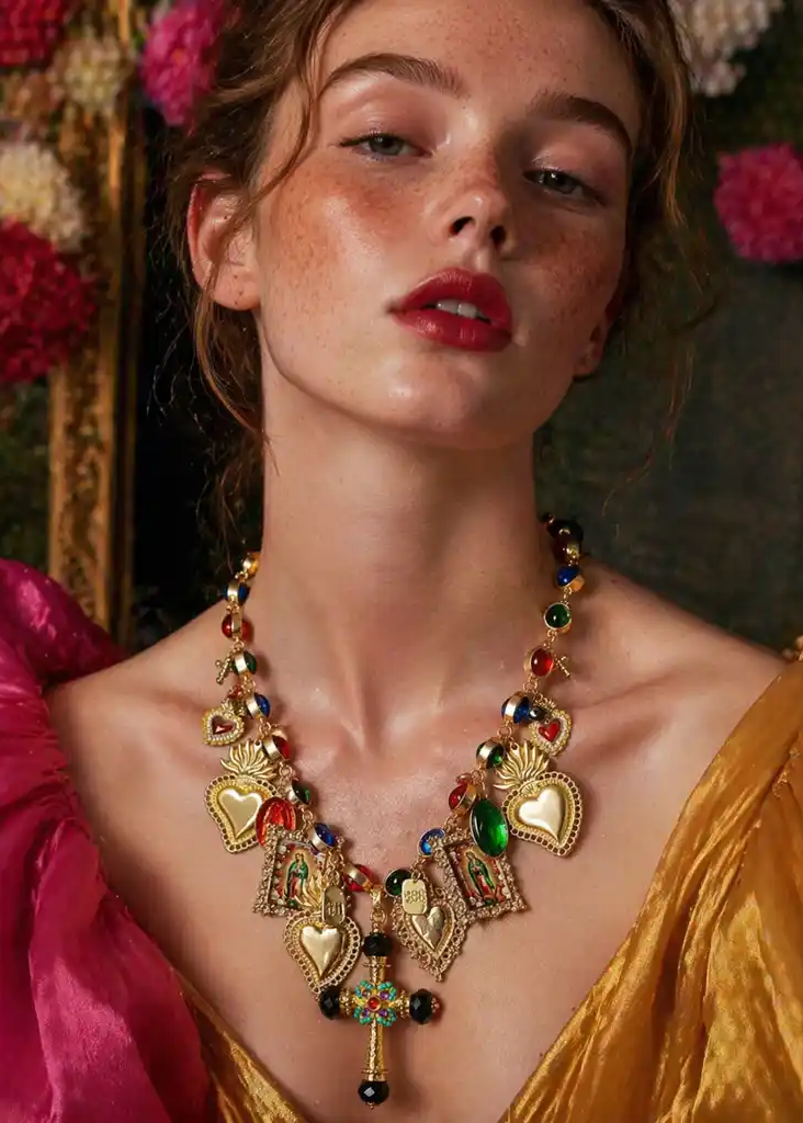 Guadalupe & Sacred Heart Devotional Necklace