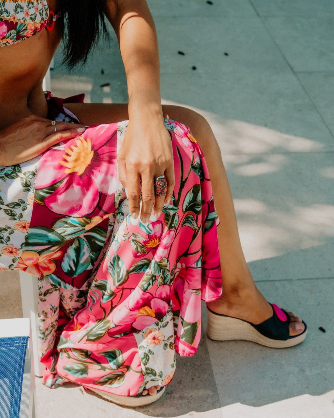 Floral Pareo Wrap Skirt
