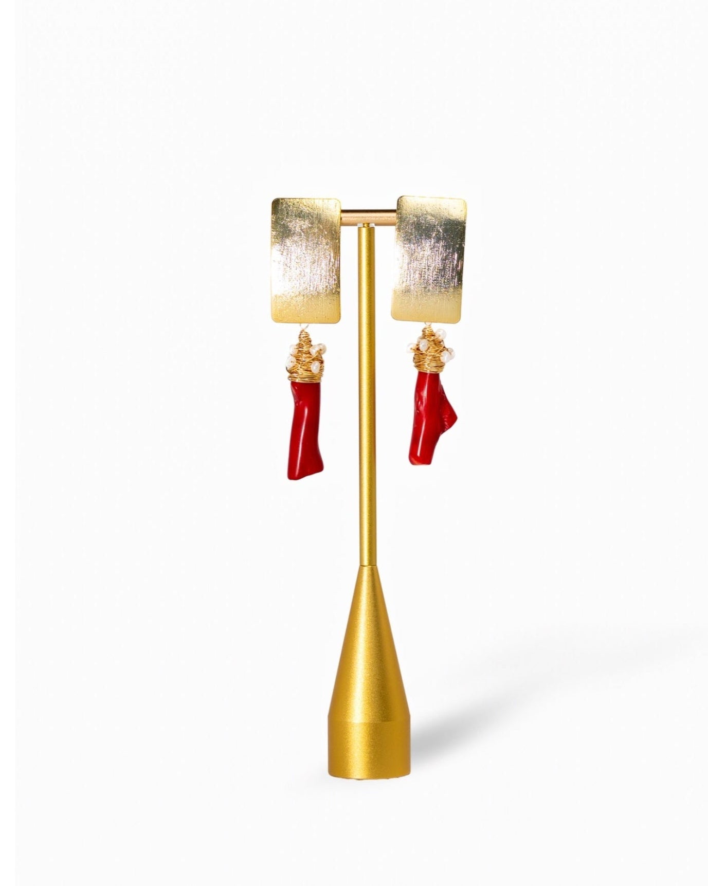 Red Coral Earrings