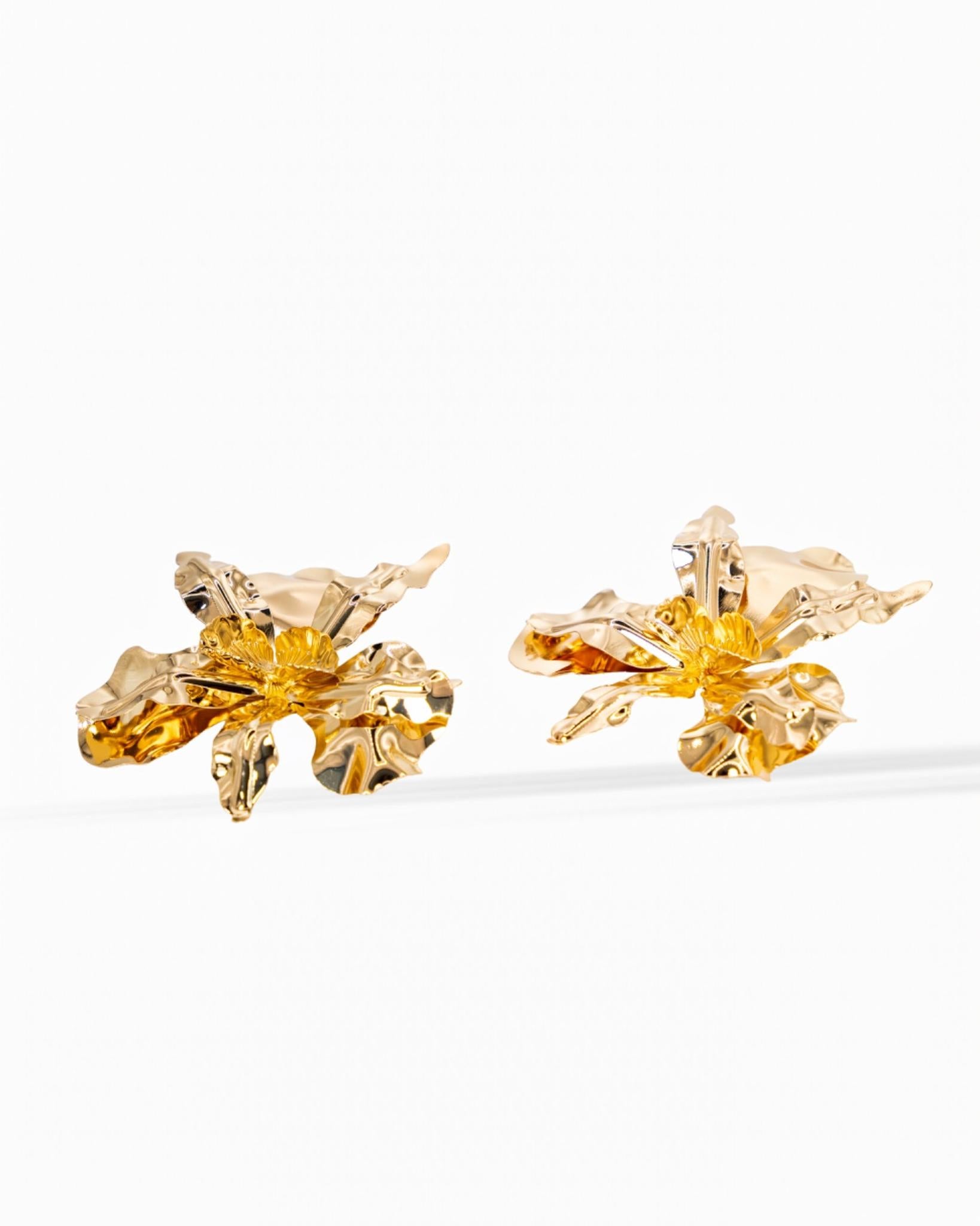 Orchid Petal Gold/Silver Statement Earrings