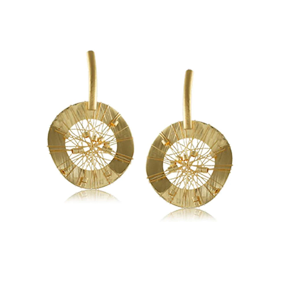 Solar Tangle Gold Hoops