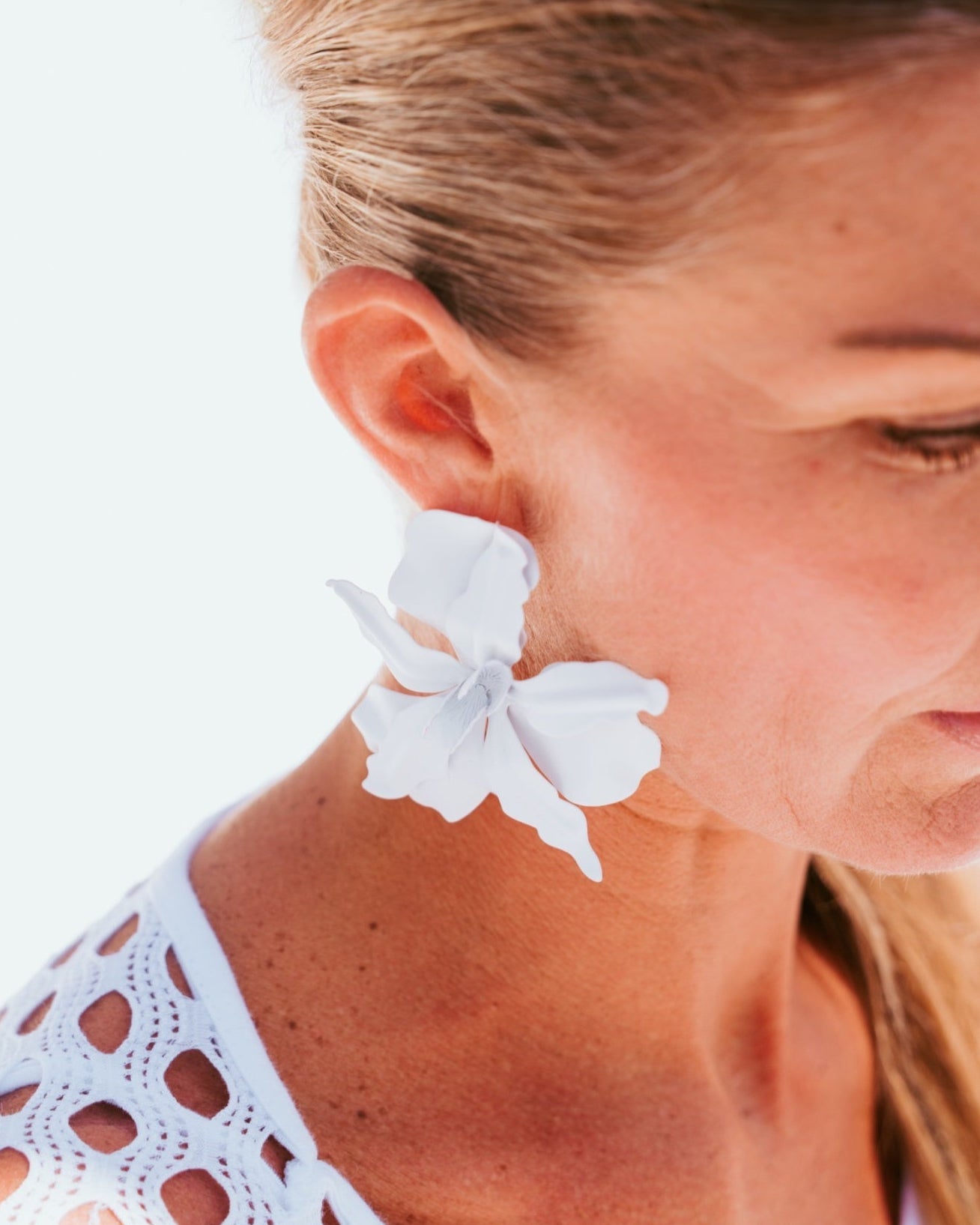 Orchid Petal Statement Earrings