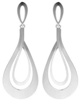 Sculpted Silver Teardrop Earrings