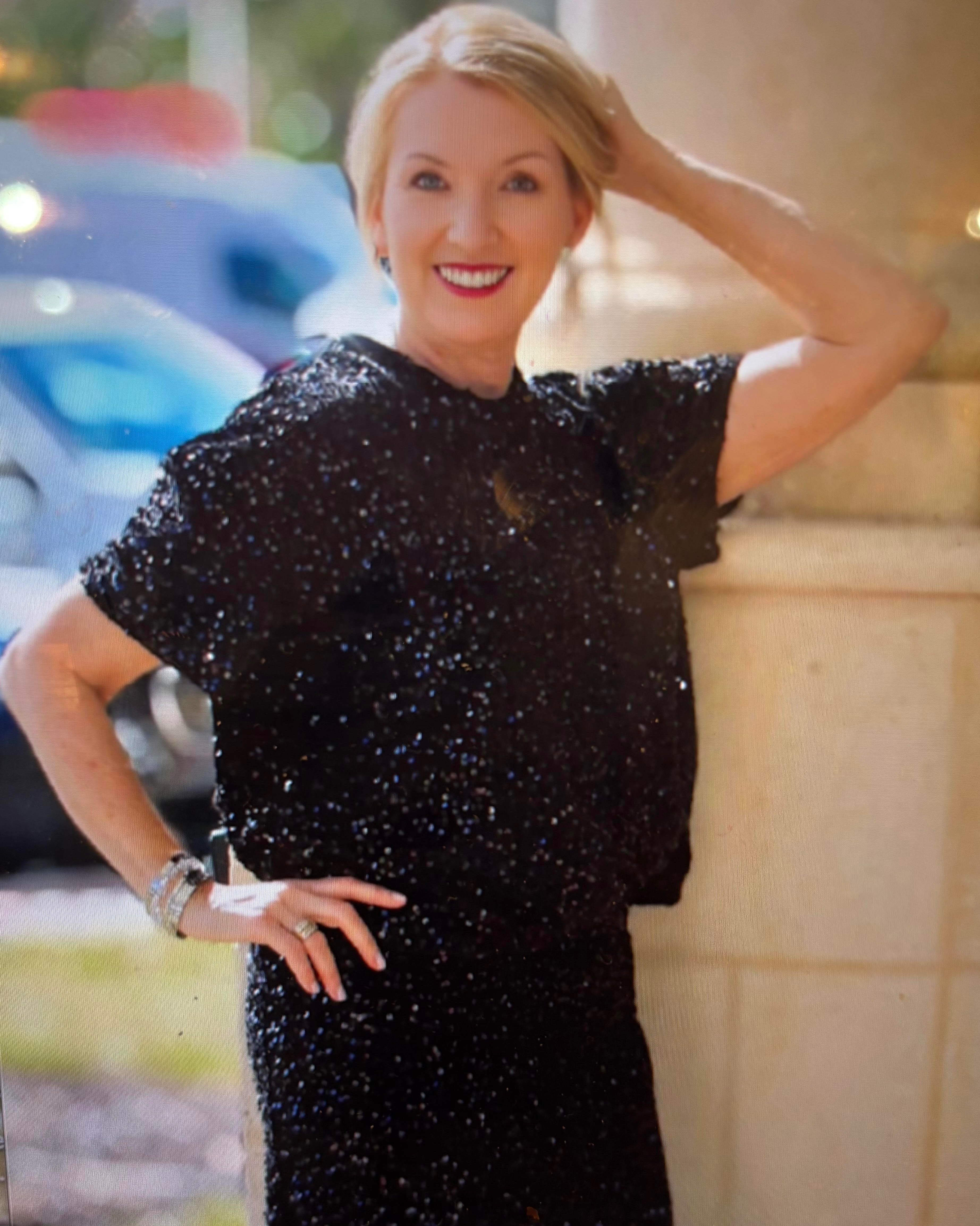 Showstopping Sequin Pencil Skirt/Blouse Set