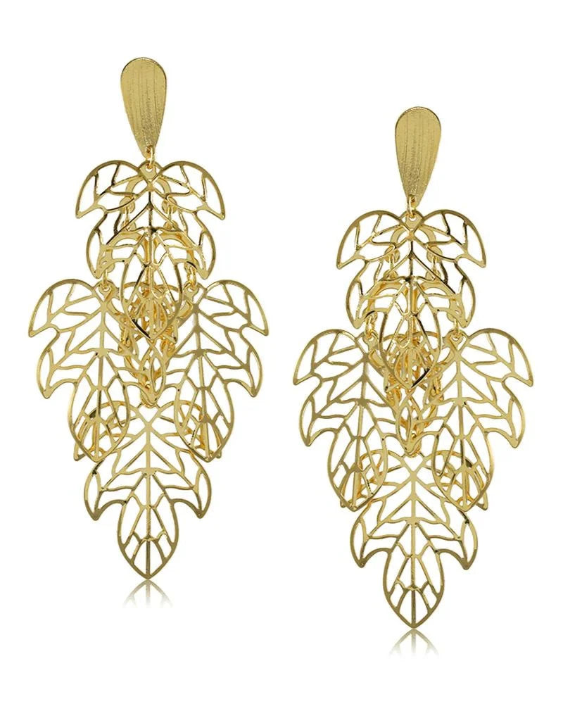 Cascade Leaf Earrings – Tiered Filigree