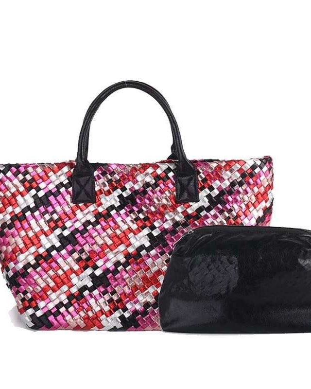 Woven Multicolor Metallic Tote Bag